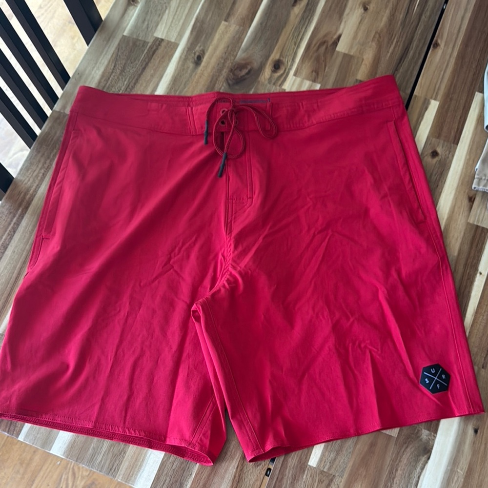 George Vibrant Red Men's Swim Board Shorts
